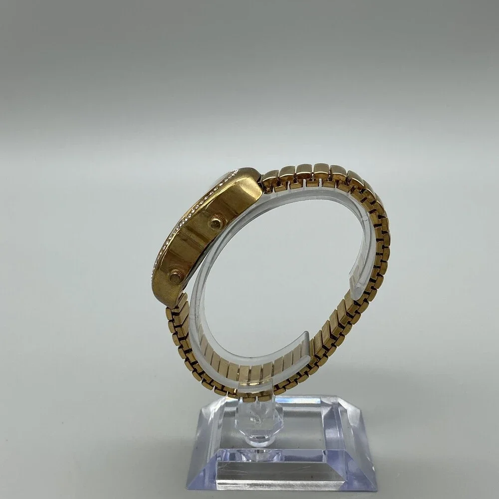 Louis Vessace Womens Watch 25mm Dual Dial Gold Tone Crystal New Battery